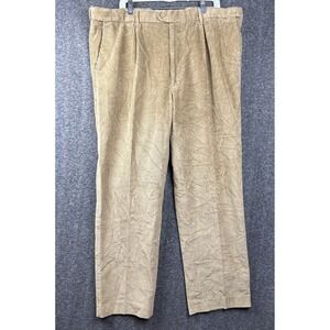 Peter Christian Corduroy Pants Mens 44x33 Tan Pleated 100% Cotton British‎ MT08